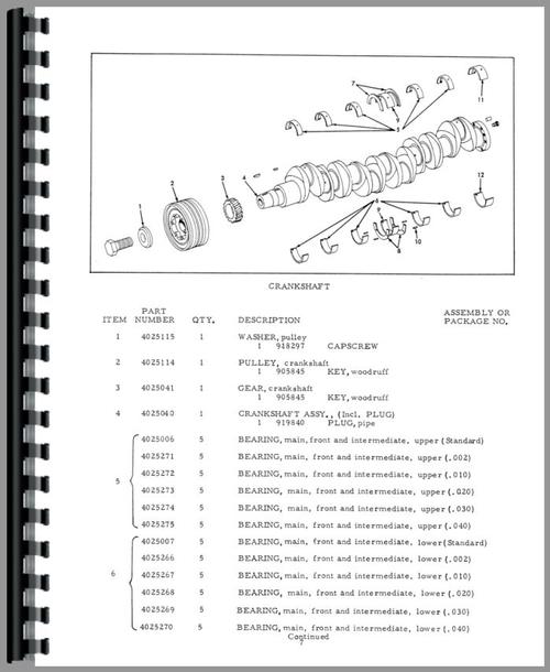 Parts Manual for Allis Chalmers D21 Tractor Sample Page From Manual