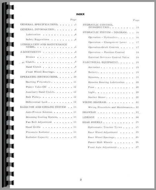 Operators Manual for Allis Chalmers ED40 Tractor Sample Page From Manual
