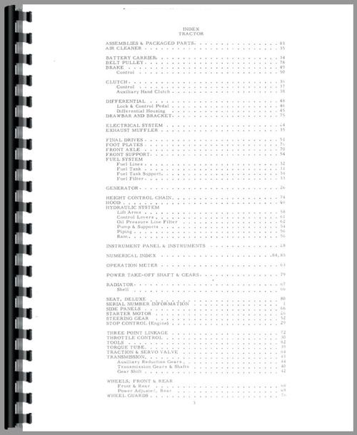 Parts Manual for Allis Chalmers ED40 Tractor Sample Page From Manual