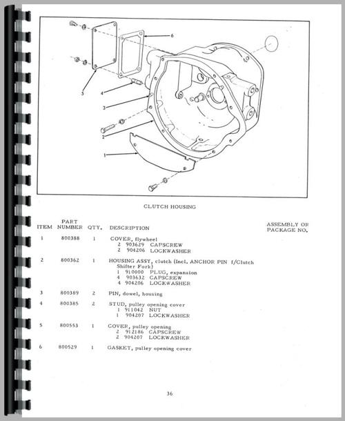 Parts Manual for Allis Chalmers G Tractor Sample Page From Manual