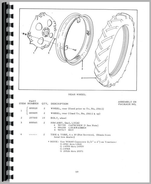 Parts Manual for Allis Chalmers G Tractor Sample Page From Manual