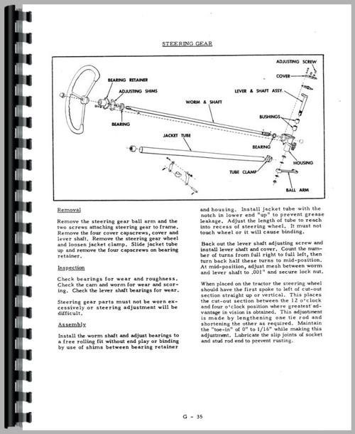 Service Manual for Allis Chalmers G Tractor Sample Page From Manual