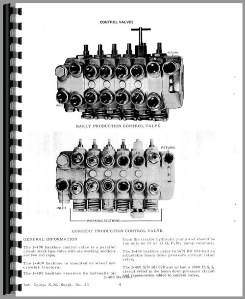 Service Manual for Allis Chalmers H3 Crawler I-400 Backhoe Attachment Sample Page From Manual