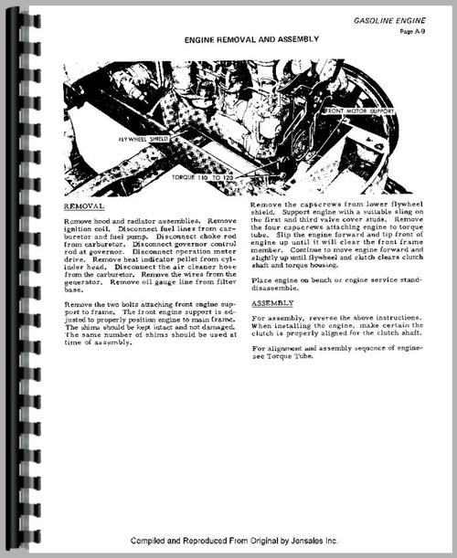 Service Manual for Allis Chalmers H3 Crawler Sample Page From Manual