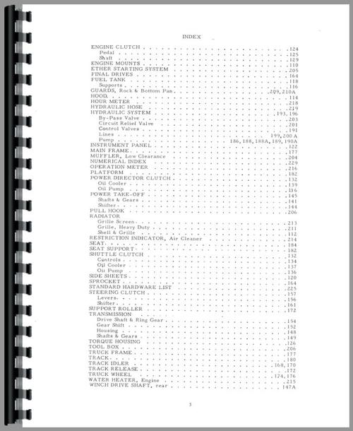 Parts Manual for Allis Chalmers H3 Crawler Sample Page From Manual