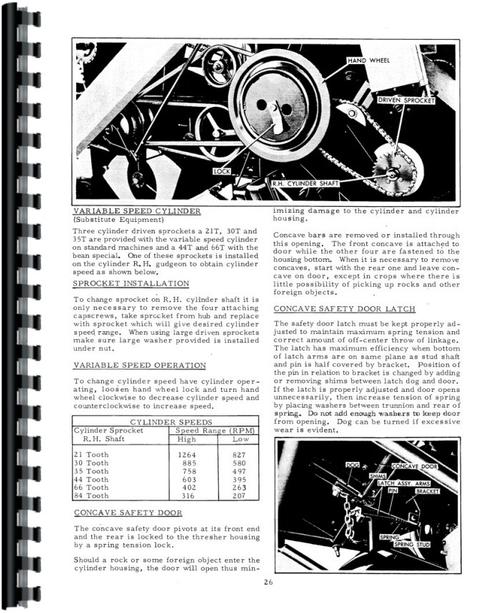Operators Manual for Allis Chalmers E Combine Sample Page From Manual