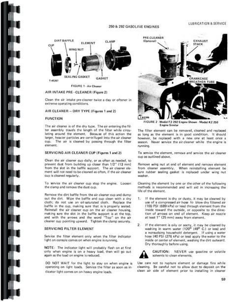 Operators Manual for Allis Chalmers F2 Combine Sample Page From Manual
