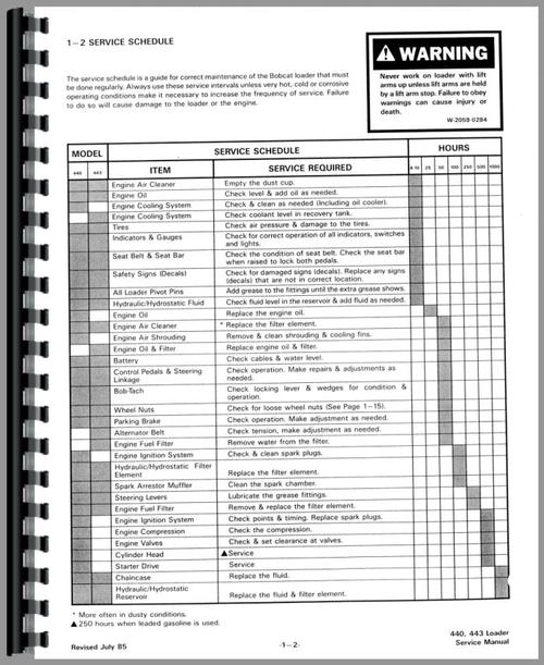 Service Manual for Bobcat 443 Skid Steer Loader Sample Page From Manual