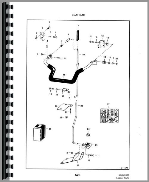 Parts Manual for Bobcat 610 Skid Steer Loader Sample Page From Manual