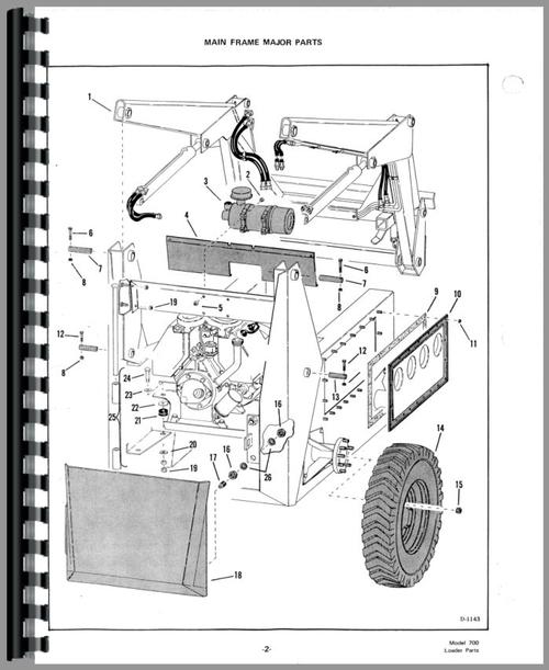 Parts Manual for Bobcat 721 Skid Steer Loader Sample Page From Manual