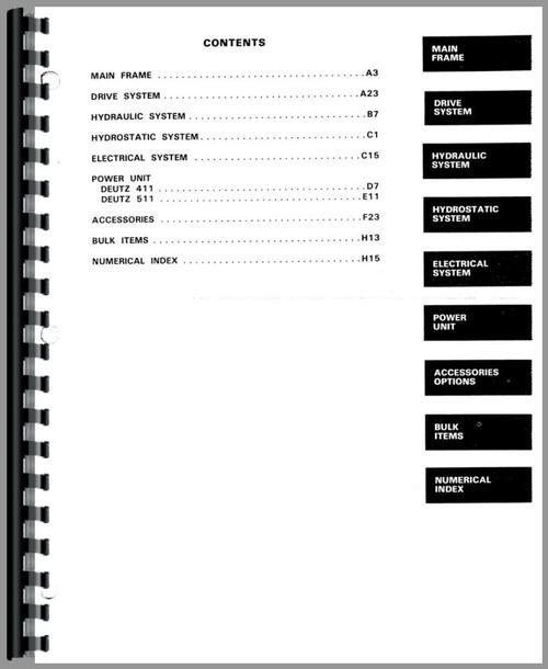 Parts Manual for Bobcat 731 Skid Steer Loader Sample Page From Manual