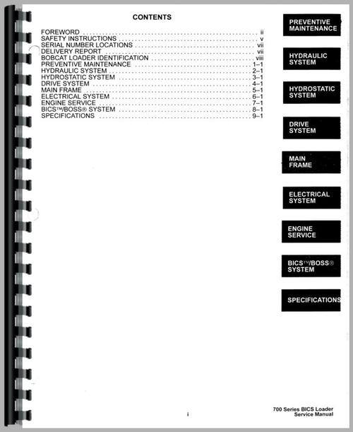 Service Manual for Bobcat 751 Skid Steer Loader Sample Page From Manual