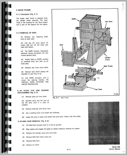 Service Manual for Bobcat 825 Skid Steer Loader Sample Page From Manual