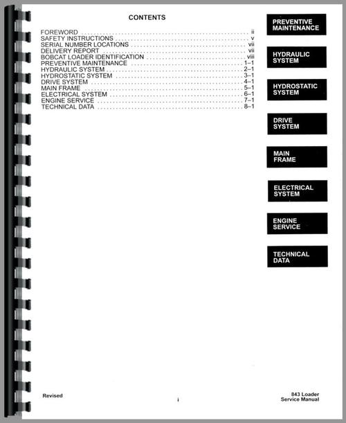 Service Manual for Bobcat 843 Skid Steer Loader Sample Page From Manual