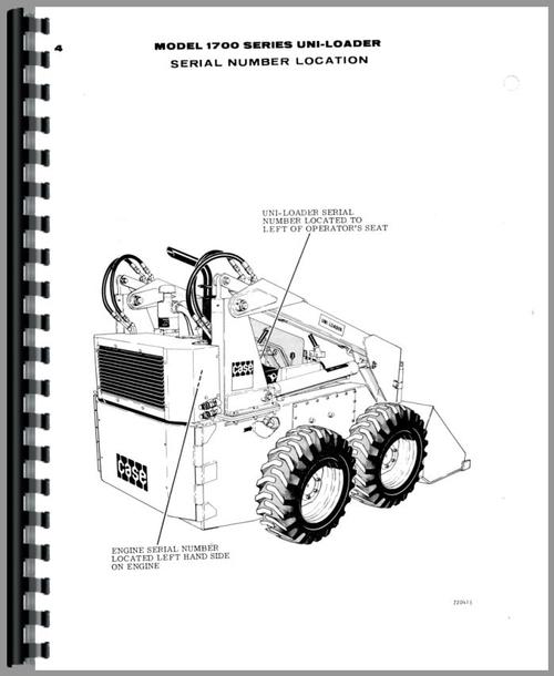 Parts Manual for Case 1700 Uniloader Sample Page From Manual