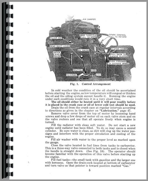 Service Manual for Case 18-32 Tractor Sample Page From Manual