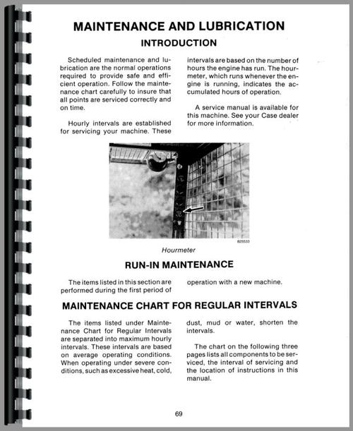 Operators Manual for Case 1845B Uniloader Sample Page From Manual