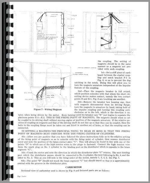 Operators Manual for Case 10-20 Tractor Sample Page From Manual