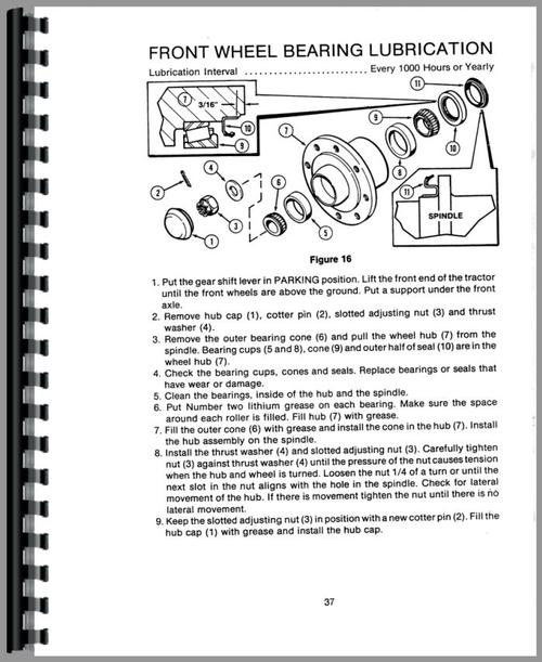 Operators Manual for Case 2290 Tractor Sample Page From Manual
