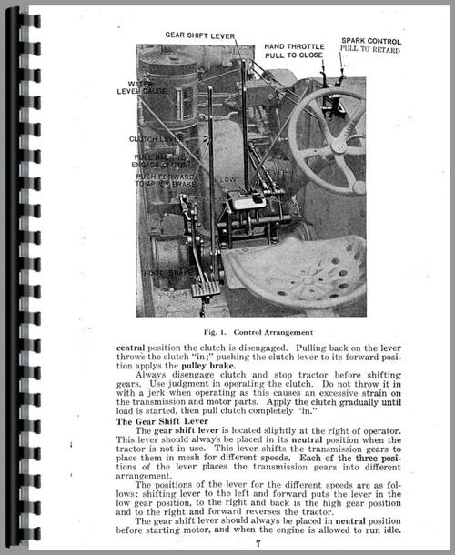 Operators Manual for Case 25-45T Tractor Sample Page From Manual