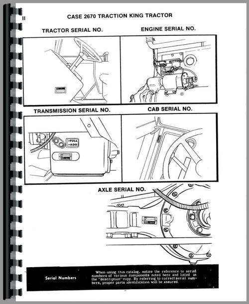 Parts Manual for Case 2670 Tractor Sample Page From Manual