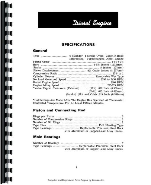 Operators Manual for Case 2670 Tractor Sample Page From Manual
