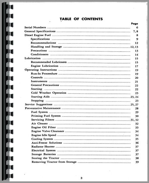 Operators Manual for Case 300 Tractor Sample Page From Manual