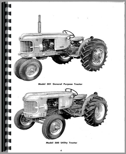 Operators Manual for Case 301 Tractor Sample Page From Manual