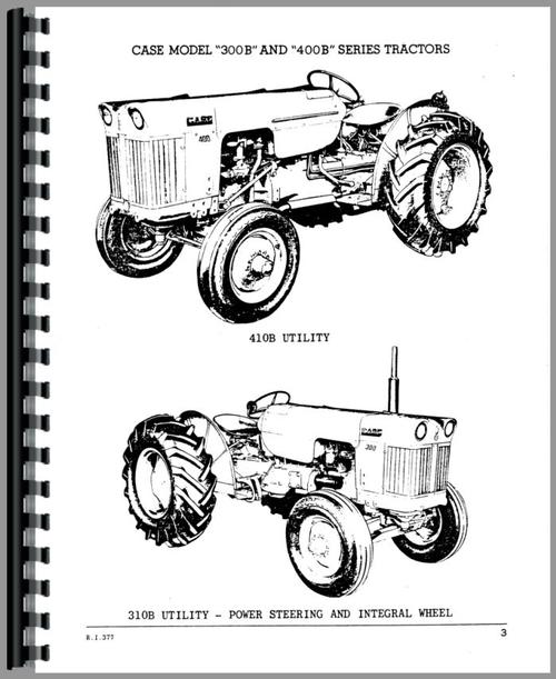 Parts Manual for Case 310B Tractor Sample Page From Manual