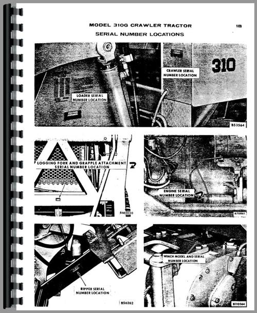 Parts Manual for Case 310G Crawler Sample Page From Manual