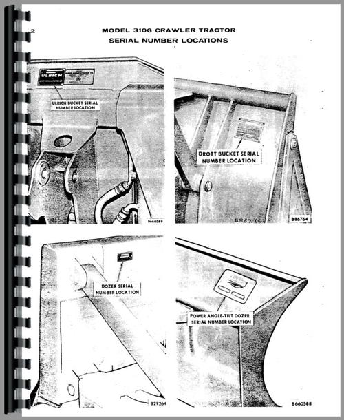 Parts Manual for Case 310G Crawler Sample Page From Manual