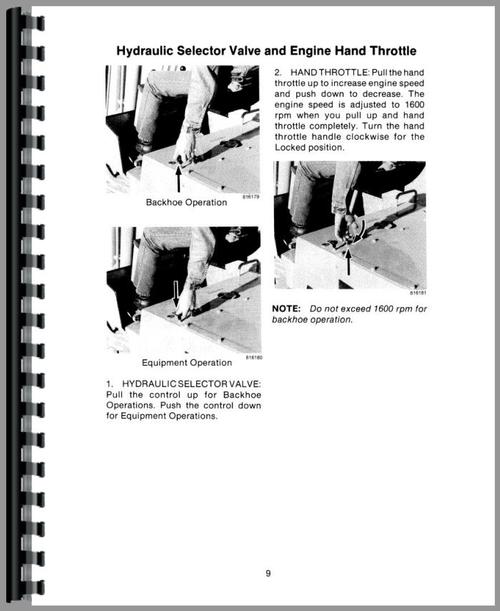 Operators Manual for Case 35 Backhoe Attachment Sample Page From Manual