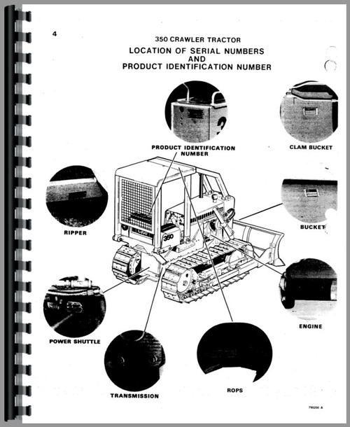 Parts Manual for Case 350 Crawler Sample Page From Manual