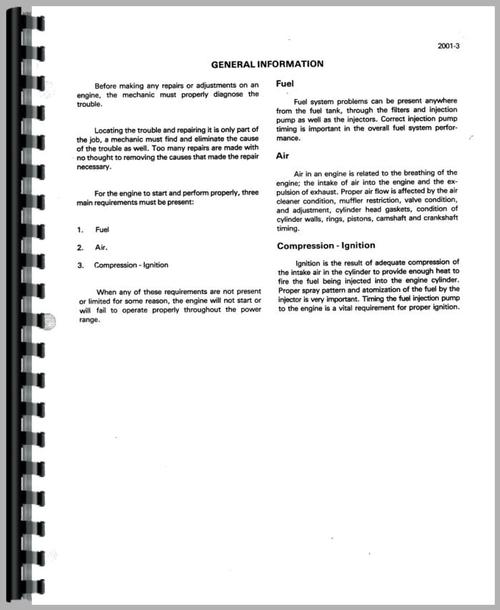 Service Manual for Case 380 Industrial Tractor Sample Page From Manual