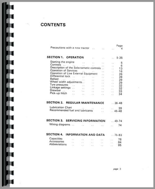 Operators Manual for Case 3800 Tractor Sample Page From Manual