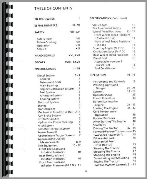 Operators Manual for Case 385 Tractor Sample Page From Manual