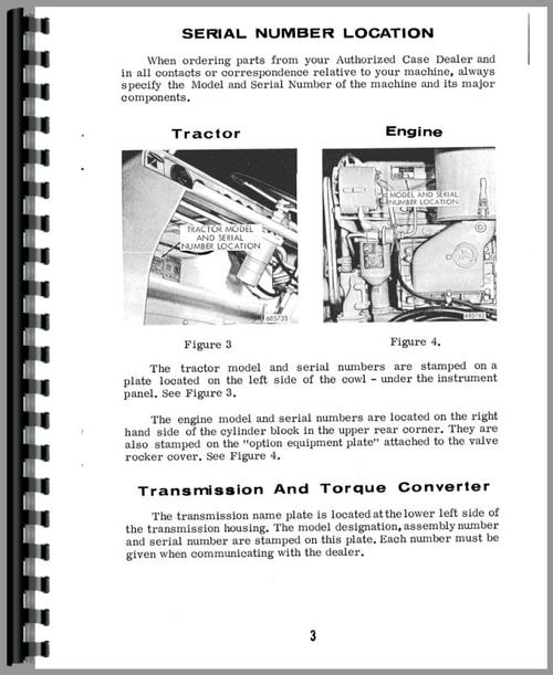 Operators Manual for Case 400 Tractor Sample Page From Manual