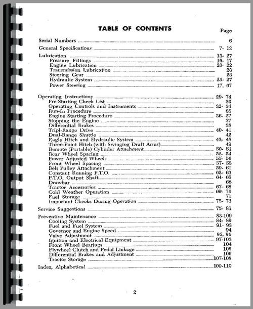 Operators Manual for Case 430 Tractor Sample Page From Manual
