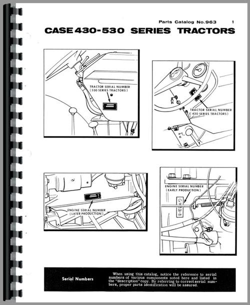 Parts Manual for Case 430 Tractor Sample Page From Manual