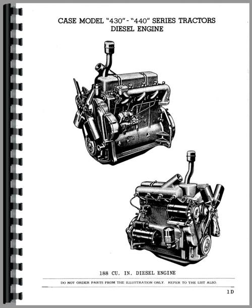 Parts Manual for Case 440 Tractor Sample Page From Manual