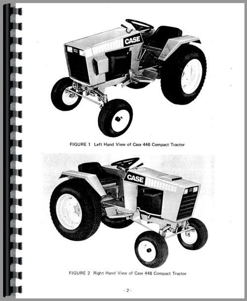 Operators Manual for Case 446 Lawn & Garden Tractor Sample Page From Manual