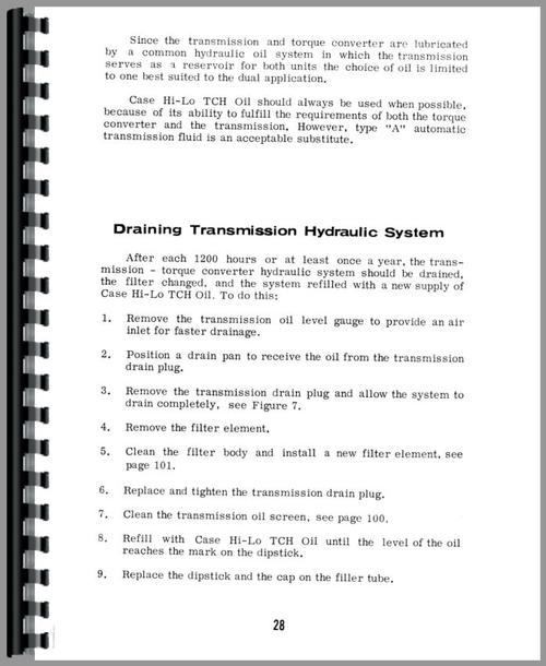 Operators Manual for Case 450 Crawler Sample Page From Manual