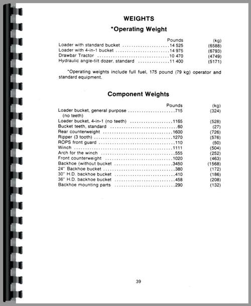 Operators Manual for Case 450B Crawler Sample Page From Manual