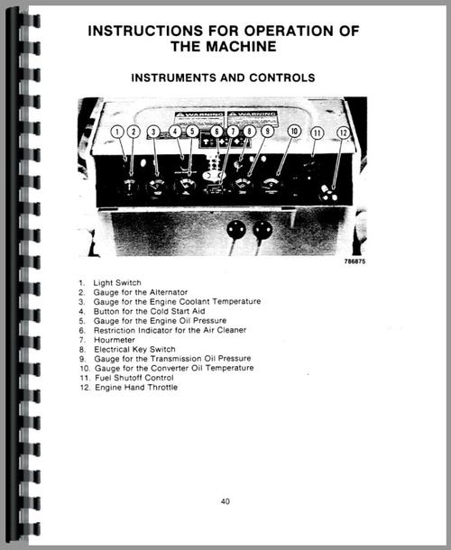Operators Manual for Case 455B Crawler Sample Page From Manual