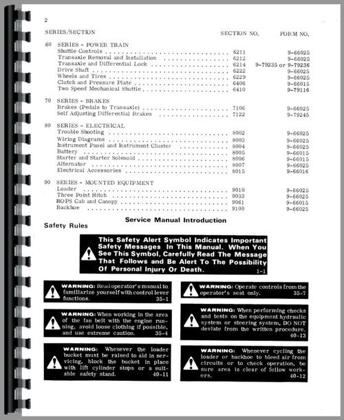 Service Manual for Case 480C Tractor Loader Backhoe Sample Page From Manual