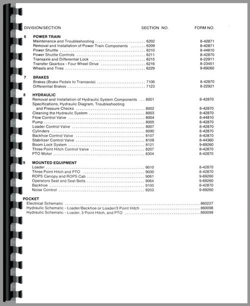 Service Manual for Case 480E Tractor Loader Backhoe Sample Page From Manual