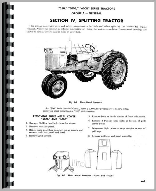 Service Manual for Case 500B Tractor Sample Page From Manual