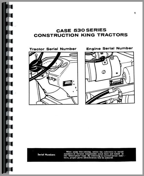 Parts Manual for Case 530 Industrial Tractor Sample Page From Manual