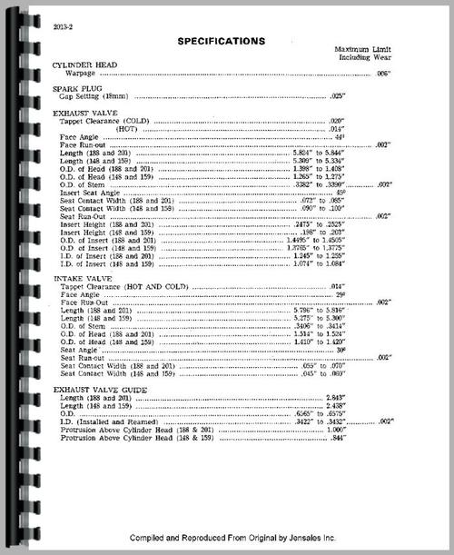 Service Manual for Case 530 Tractor Sample Page From Manual