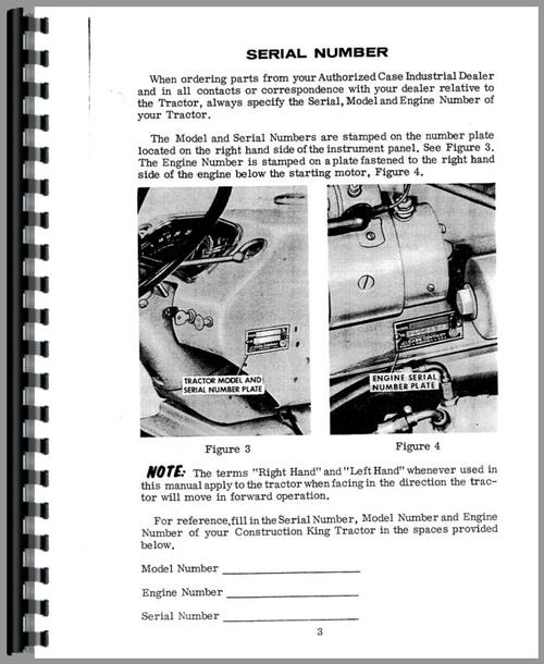 Operators Manual for Case 530 Industrial Tractor Sample Page From Manual